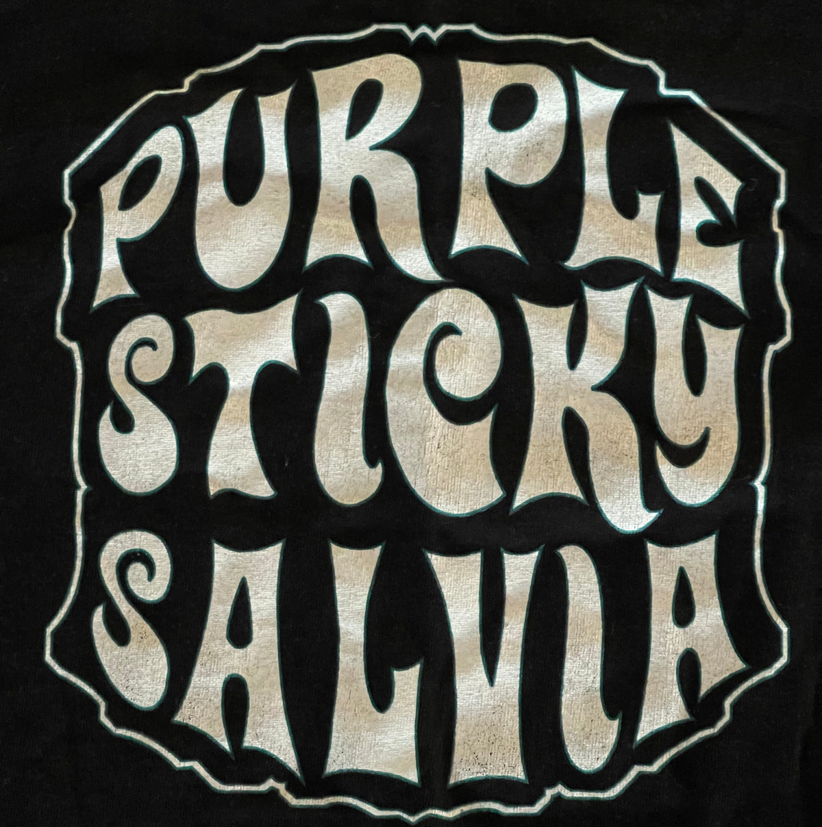 Black T-shirt White PurpleStickySalvia