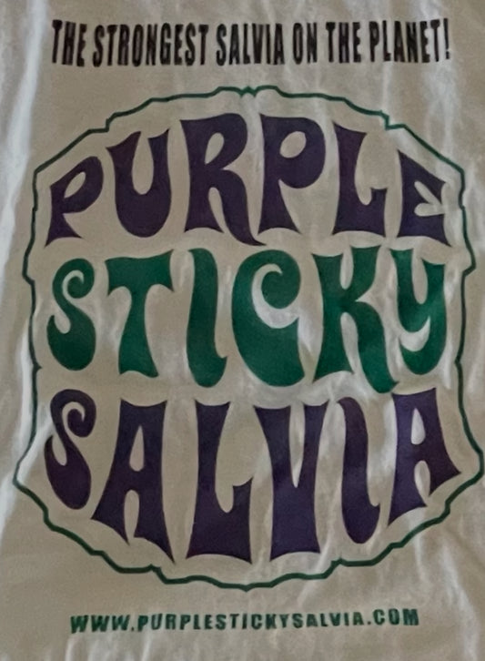 White T-shirt Purple PurpleStickySalvia