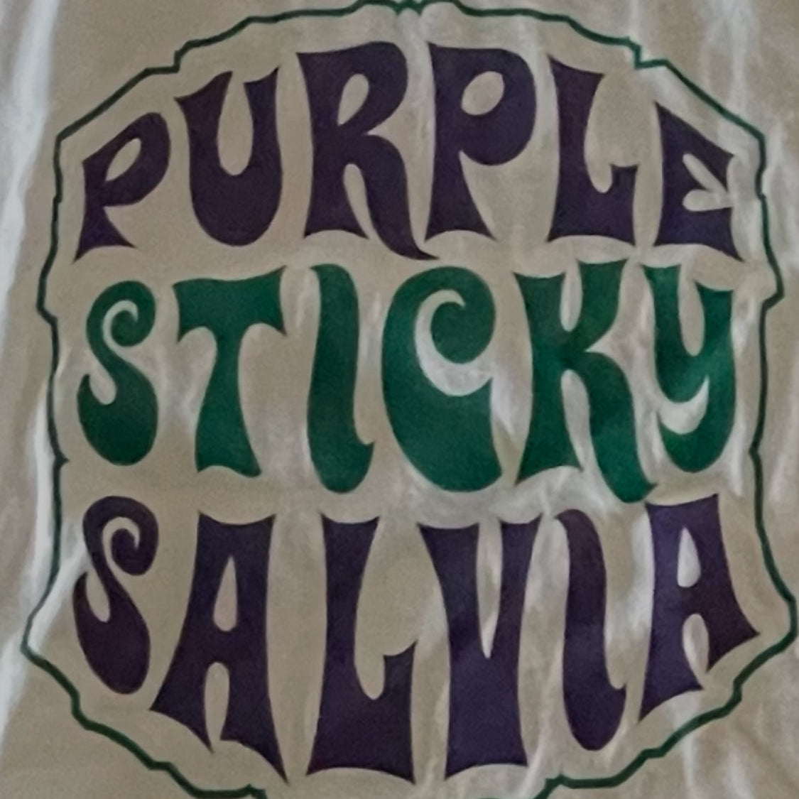 White T-shirt Purple PurpleStickySalvia