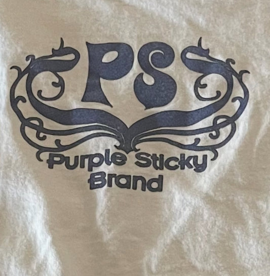 White T-shirt Purple PS PurpleStickyBrand