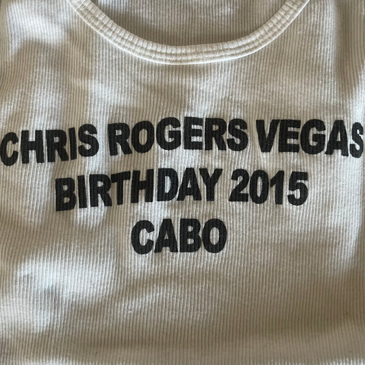 White T-shirt Vintage Bday 2015