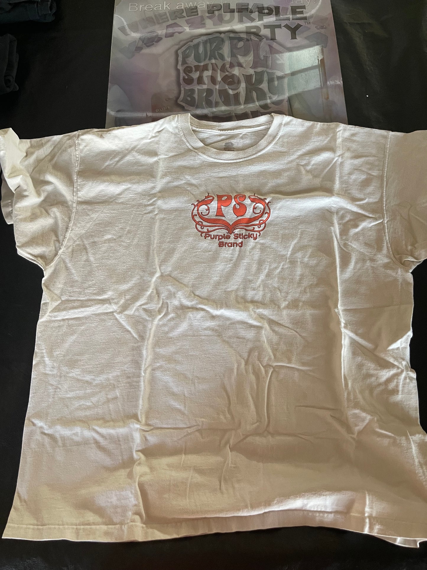White T-shirt Orange PS PurpleStickyBrand
