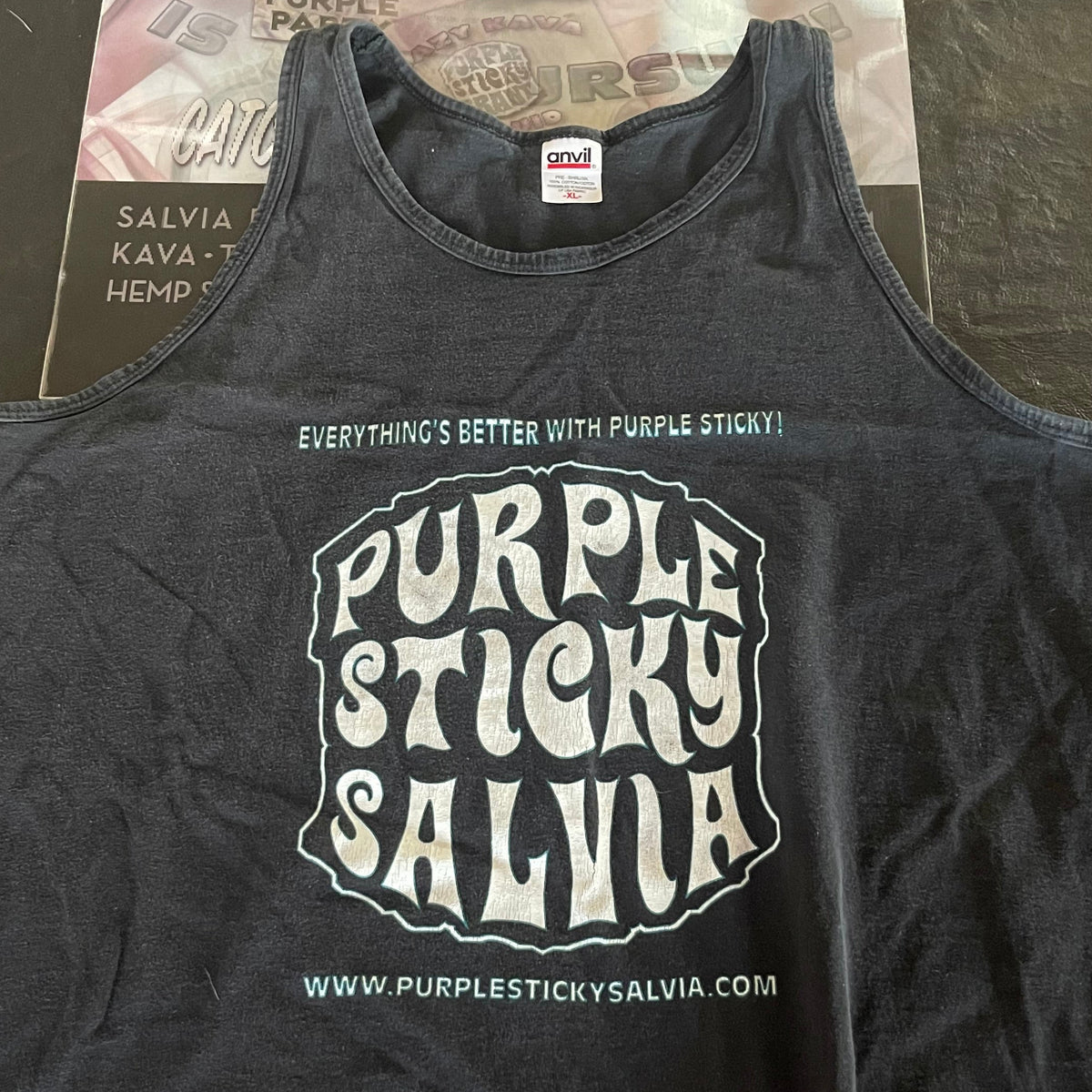 Black Tank Top White PurpleStickySalvia