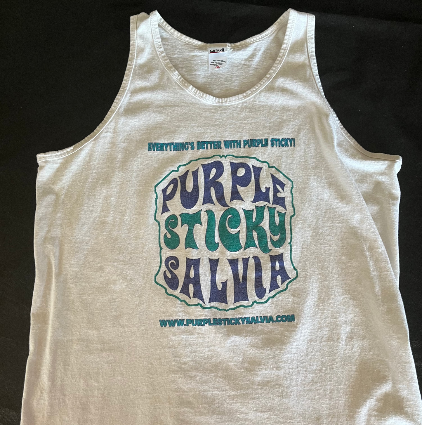 White Tank Top PurpleStickySalvia