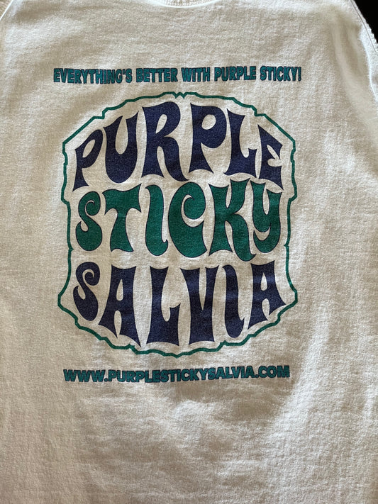 White Tank Top PurpleStickySalvia