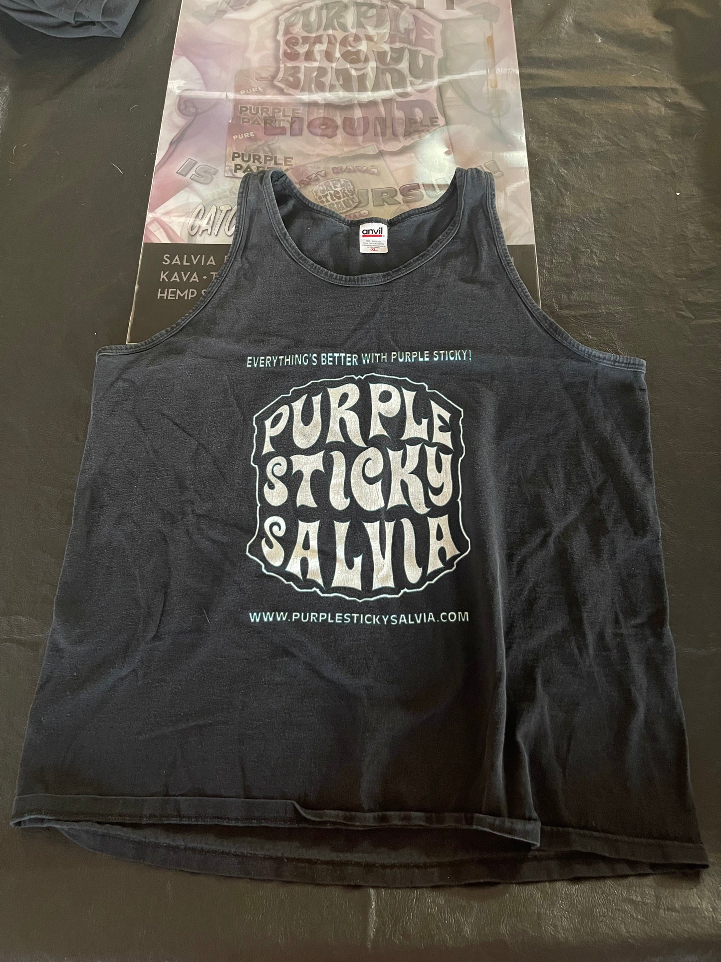 Black Tank Top White PurpleStickySalvia