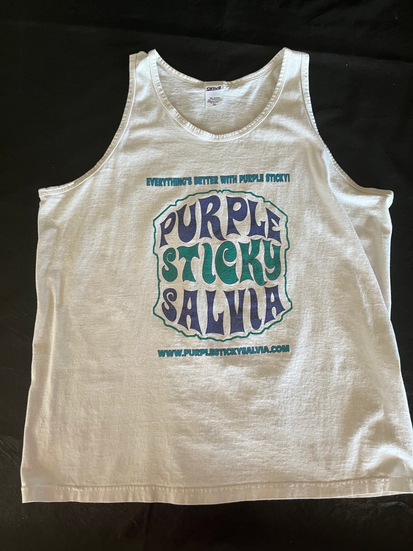 White Tank Top PurpleStickySalvia