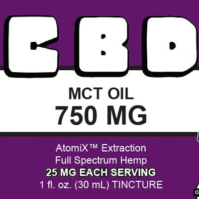 CBD 1oz Liquid 750mg MCT Oil Tincture