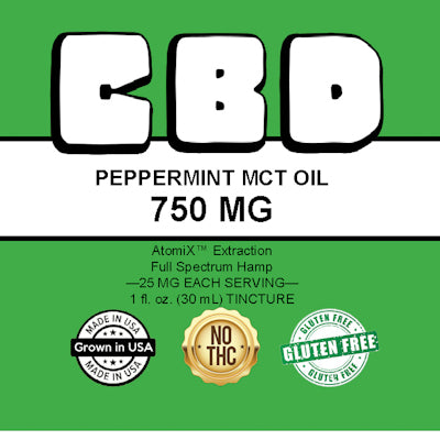 CBD 1oz Liquid 750mg Peppermint Tincture